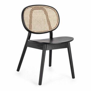 Czarne krzesło z litego drewna wiązu Adolis – Bizzotto obraz