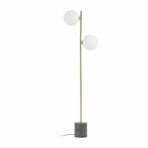 Lampa stojąca w zielono-złotym kolorze ze szklanym kloszem (wys. 161 cm) Lonela – Kave Home obraz