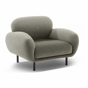 Szary fotel z materiału bouclé Poppy – Micadoni obraz