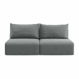 Szara aksamitna rozkładana sofa ze schowkiem 216 cm Kalena – Makamii obraz