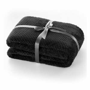 Czarny koc z mikrowłókna DecoKing Henry, 70x150 cm obraz