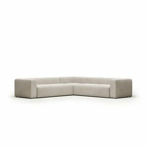 Beżowy narożnik z tkaniny szenilowej Blok – Kave Home obraz