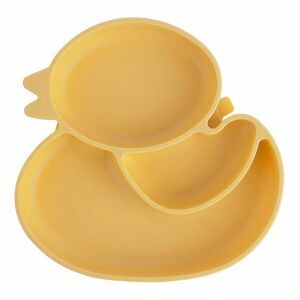 Żółty silikonowy talerz dla dzieci 19x19, 5 cm Chicken – Orion obraz