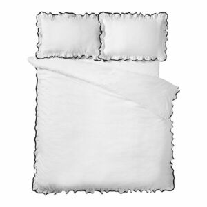 Biała pościel dwuosobowa 3-częściowa 200x200 cm So Soft Mono Frill – Catherine Lansfield obraz