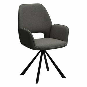 Ciemnoszary fotel jadalniany z podłokietnikami Graham – Actona obraz