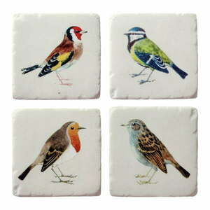 Białe podkładki z żywicy polimerowej zestaw 4 szt. Vintage Birds – Sass & Belle obraz