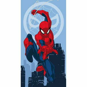 Czerwono-niebieski bawełniany ręcznik dziecięcy 70x140 cm Spider-man "Jump" – Jerry Fabrics obraz