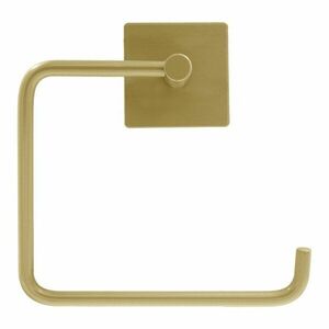 Metalowy uchwyt na papier toaletowy w kolorze matowego złota bez wiercenia Fixeo – douceur d'intérieur obraz