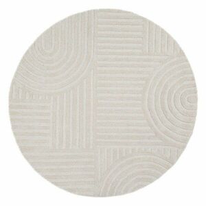 Wełniany okrągły dywan tkany ręcznie w kolorze kości słoniowej ø 160 cm Zen Garden – Flair Rugs obraz