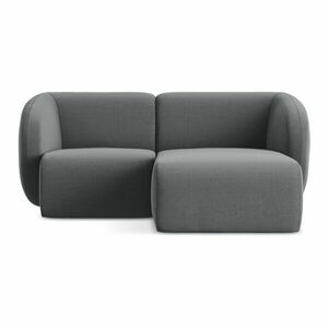 Szary aksamitny narożnik (prawostronny/z szezlongiem) Lani – Makamii obraz