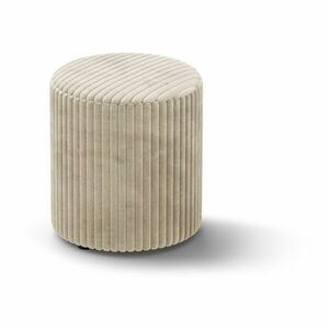 Beżowy sztruksowy puf Dia – Micadoni obraz