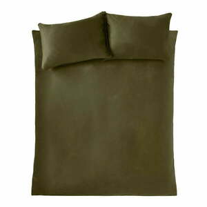 Aksamitna pościel dwuosobowa w kolorze khaki 230x220 cm Kingsley – Catherine Lansfield obraz