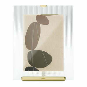 Szklana ramka stojąca w kolorze złota 19x23 cm Flute – Umbra obraz