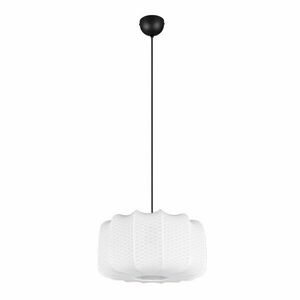 Biała metalowa lampa wisząca z tekstylnym kloszem ø 40 cm Madleine – Reality obraz