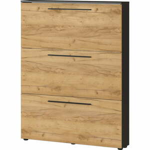 Ciemnoszara uchylna szafka na buty w dekorze dębu Wildomar – Germania obraz