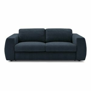 Ciemnoniebieska rozkładana sofa do spania z tkaniny szenilowej 240 cm Hugo – Bobochic Paris obraz