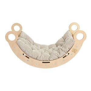 Beżowo-naturalna huśtawka z litego drewna sosnowego 39x75x38 cm Montessori – Meowbaby obraz