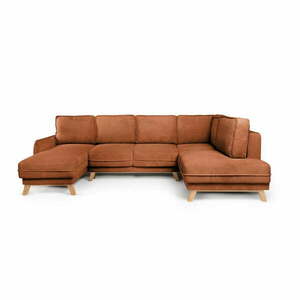 Pomarańczowy sztruksowy rozkładany narożnik Tori – Bonami Selection obraz