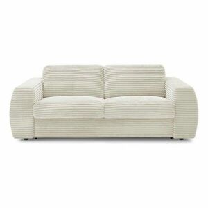 Beżowa sztruksowa rozkładana sofa do spania 240 cm Hugo – Bobochic Paris obraz