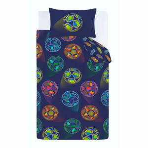 Niebieska pościel dziecięca dwuosobowa 200x200 cm Bright Football – Catherine Lansfield obraz