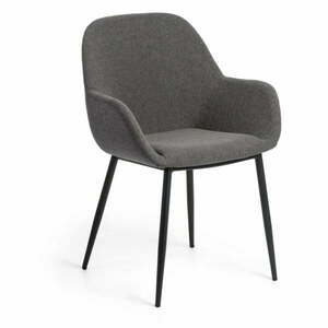 Antracytowy tapicerowany fotel jadalniany Konna – Kave Home obraz