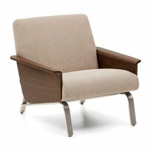 Jasnobrązowy fotel z tkaniny szenilowej Amsen – Kave Home obraz