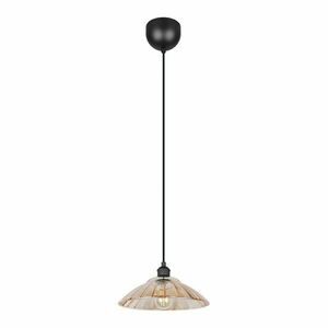 Czarno-bursztynowae metalowa lampa wisząca ze szklanym kloszem ø 29, 5 cm Eluna – Reality obraz