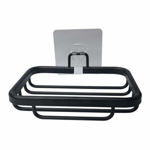 Metalowa mydelniczka w kolorze matowej czerni bez wiercenia Filaire Aluminium – douceur d'intérieur obraz