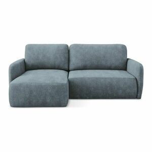 Szaroniebieski narożnik rozkładany z tkaniny szenilowej ze schowkiem (lewostronny/z szezlongiem) Lilo – Makamii obraz