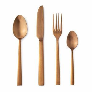 Sztućce 16 szt. ze stali nierdzewnej w kolorze miedzi dla 4 osób Hestia – Bizzotto obraz