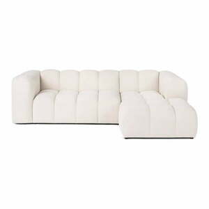 Kremowy aksamitny narożnik (prawostronny/z szezlongiem) Cube – Bonami Selection obraz