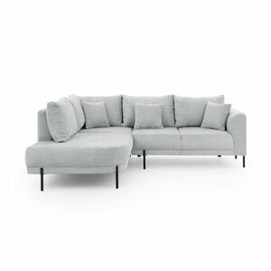 Jasnoszary narożnik z tkaniny szenilowej (lewostronny/w kształcie litery L) Mauris – Ropez obraz