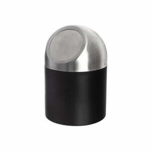 Czarny kosz na śmieci ze stali nierdzewnej 1, 2 l BLACK – Orion obraz