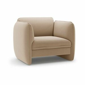 Brązowy aksamitny fotel Georgia – Micadoni obraz