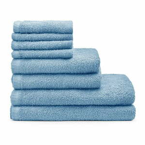 Niebieskie bawełniane ręczniki zestaw 8 szt. szybkoschnące/frotte Quick Dry – Catherine Lansfield obraz