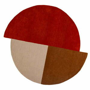 Ceglasty wełniany okrągły dywan tkany ręcznie ø 200 cm Mia Segment – Flair Rugs obraz