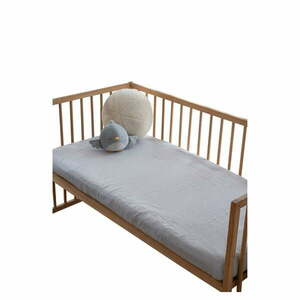 Szare prześcieradło dziecięce do łóżeczka muślinowe z gumką 60x120 cm Burumcuk – Mijolnir obraz