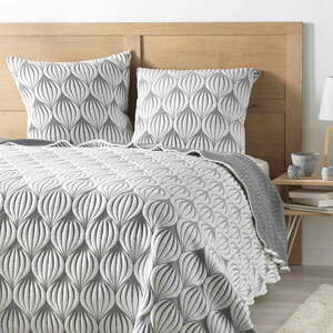 Biały/szary zestaw narzuty na łóżko i poszewki na poduszkę z mikrowłókna 220x240 cm Faustine – douceur d'intérieur obraz