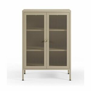 Kremowa metalowa szafka 70x100x40 cm Fayna – Marckeric obraz