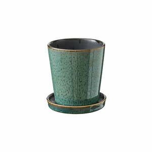 Kamionkowa osłonka na doniczkę ø 10 cm Gastro Green/Black – Bitz obraz