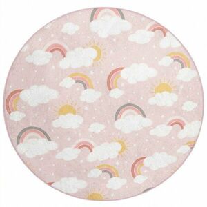 Różowy dywan dziecięcy odpowiedni do prania ø100 cm Rainbow World – Mila Home obraz