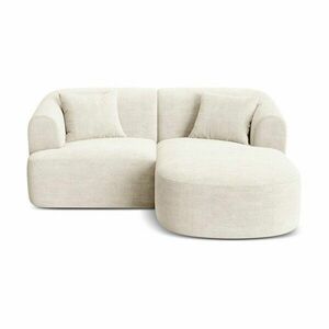 Beżowy sztruksowy narożnik (prawostronny/z szezlongiem) Campi – Cosmopolitan Design obraz