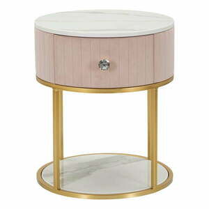Szafka nocna w jasnoróżowo-złotym kolorze Montpellier – Mauro Ferretti obraz