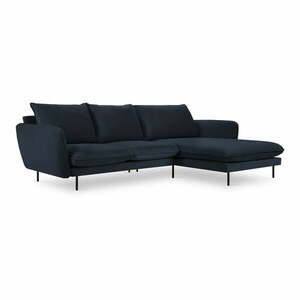 Ciemnoniebieski aksamitny narożnik (prawostronny) Vienna – Cosmopolitan Design obraz