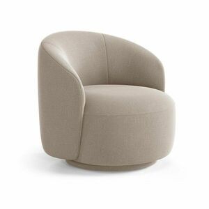 Jasnobrązowy obrotowy fotel z tkaniny szenilowej Letizia – Micadoni obraz